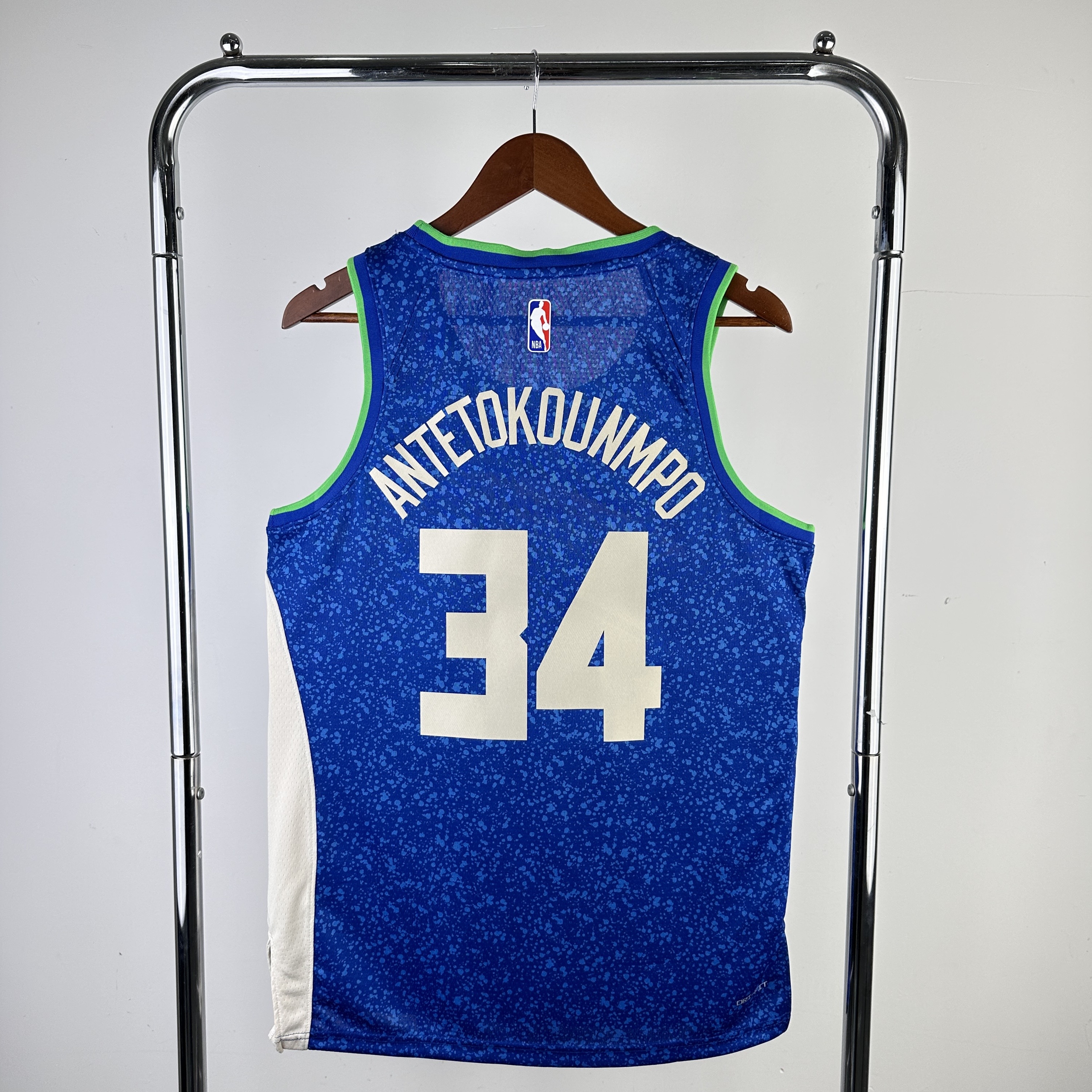 Men Milwaukee Bucks #34 Antetokounmpo Blue City Edition Nike 2024 NBA Jersey->milwaukee bucks->NBA Jersey